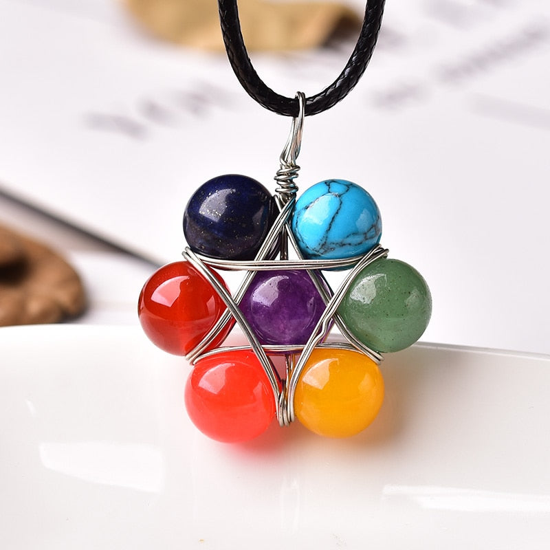 Seven Chakras Energy Quartz Pendant