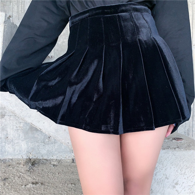 Velvet Mini Skirt