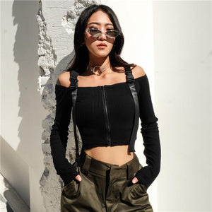 Witch Bessie Buckle Strap Crop