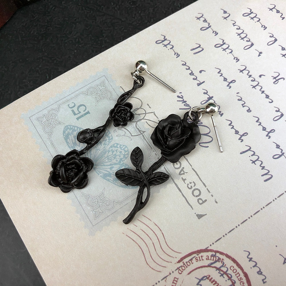 Black Roses Earrings