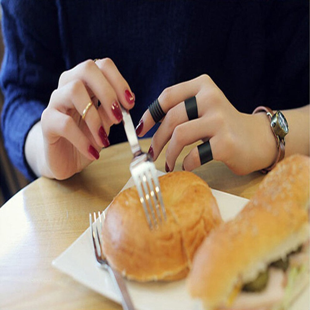 Pack Of Three Rings In Black