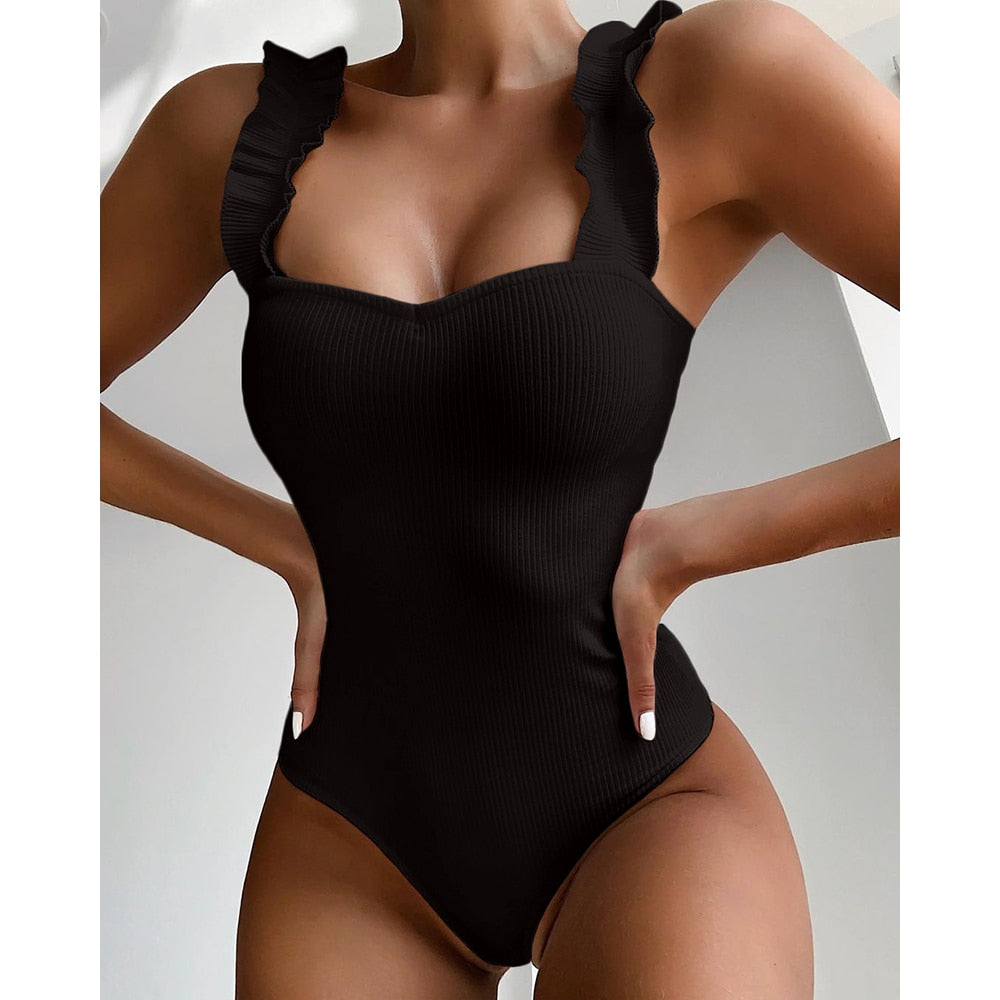 Ruffle Sleeved Swimsuit