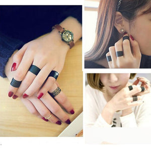 Pack Of Three Rings In Black