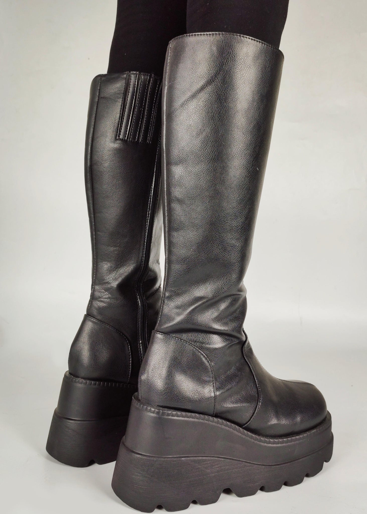 Zipper Platform Boots