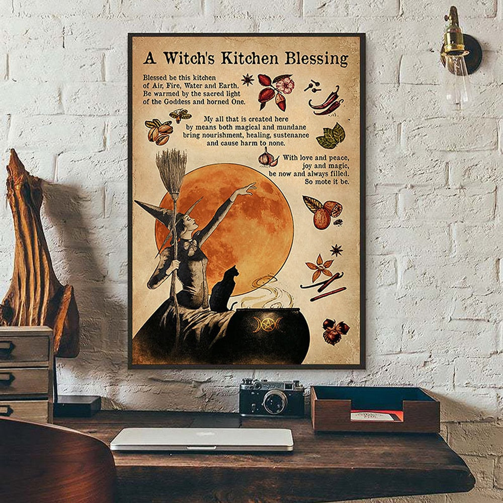 "A Witch's Kitchen Blessing" Wall Poster