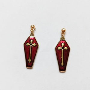 Red Coffin Earrings