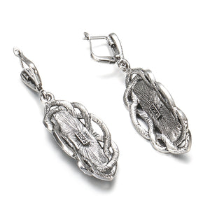 Oval Crystal Drop Earrings