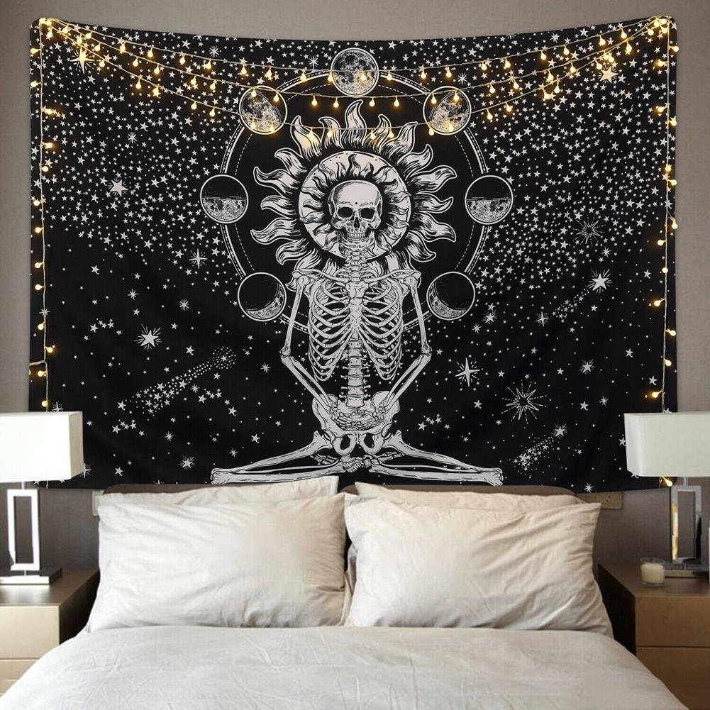 Yoga Position Skull Tapestry