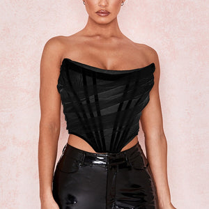 Mesh Asymmetric Bustier