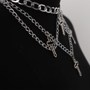 Multi-layered Cross Necklace