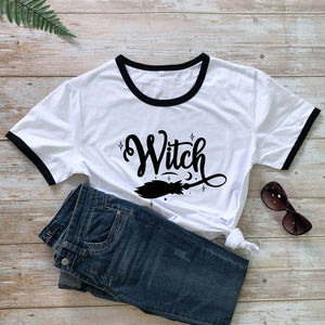 Witch Broom Print T-Shirt