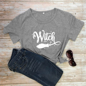 Witch Broom Print T-Shirt