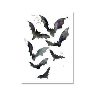 Bats Print Wall Art Canvas