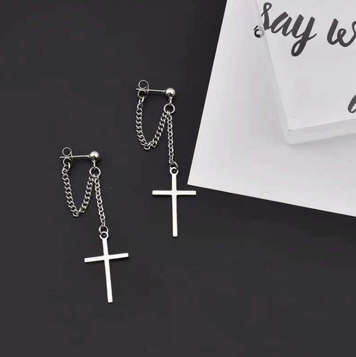 Cross Chain Earrings