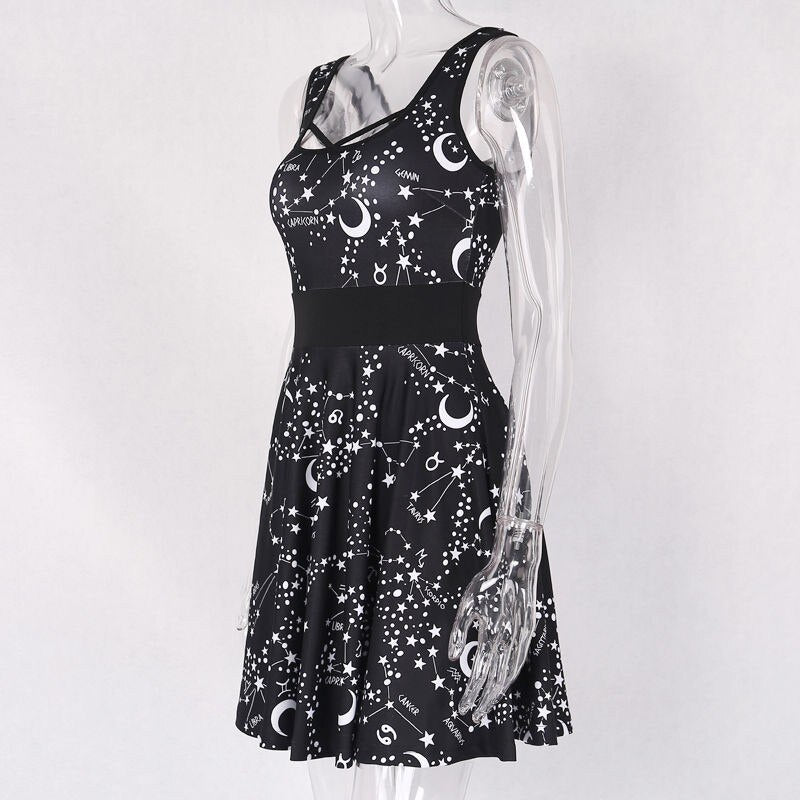 Moon and Constellation Midi Dress