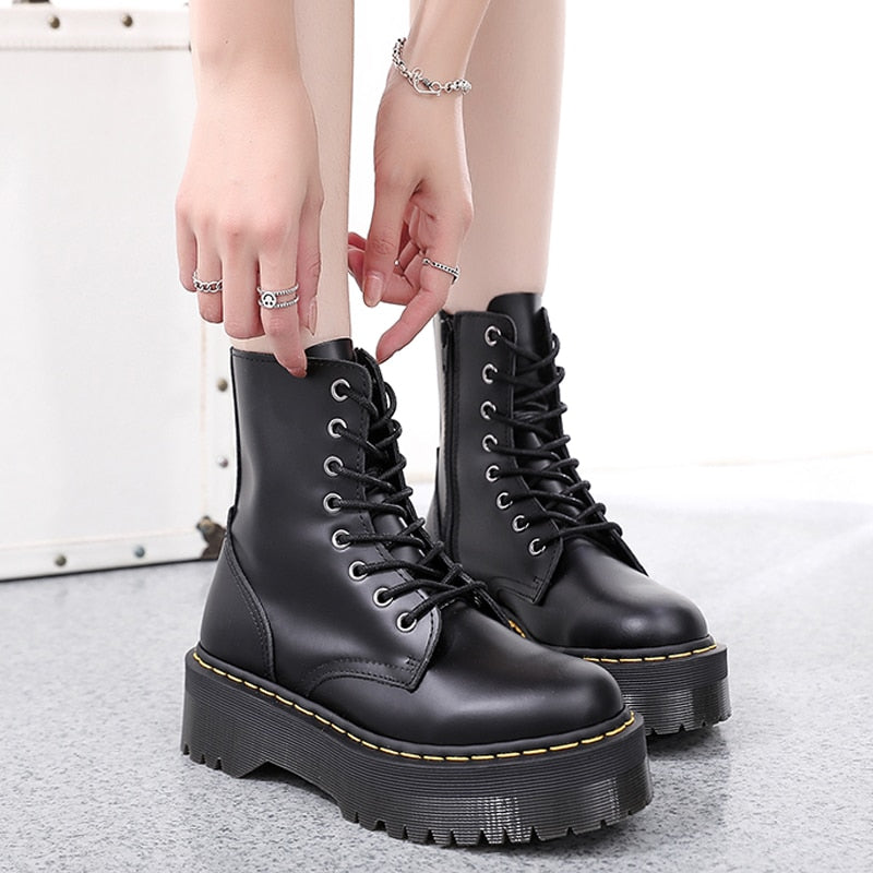 High-Heeled Platform Boots