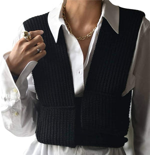 Knitted Lace Up Vest