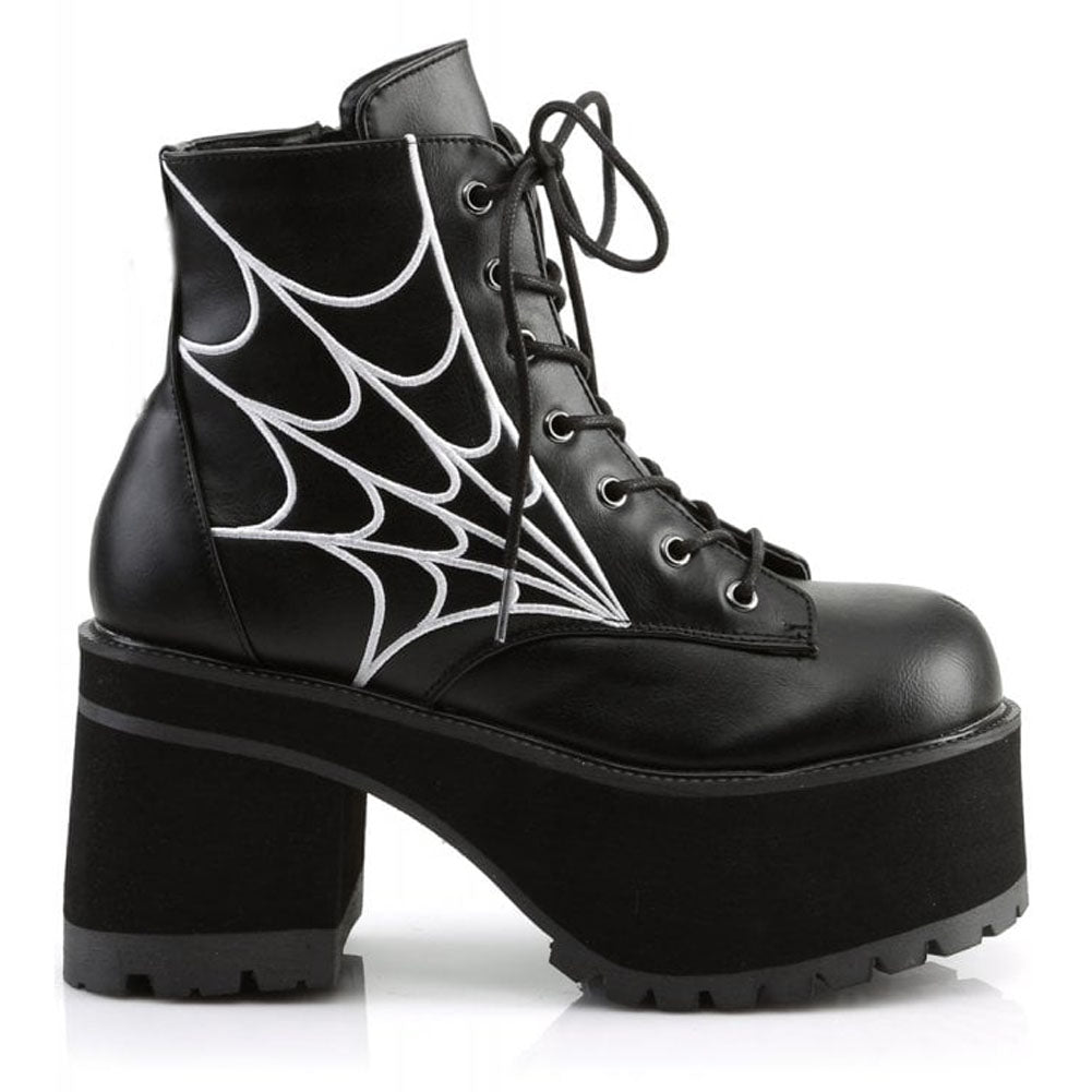 Spiders' Web Print Ankle Boots