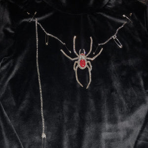 Hanging Metal Spider Design Sweater