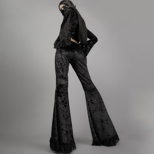 Lace Velvet Flare Trousers