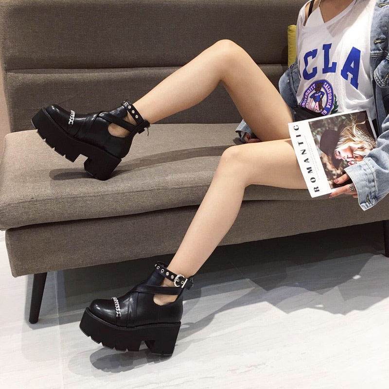 Chain Platform Boots