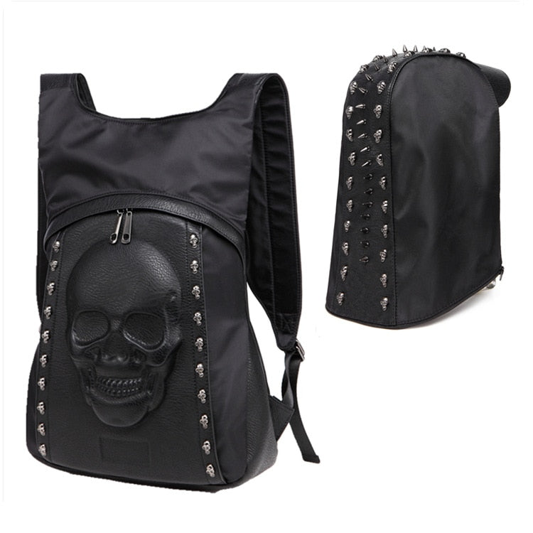 Skull Head Hooded Backpack