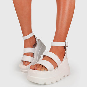 Buckle Detail Platform Sandals