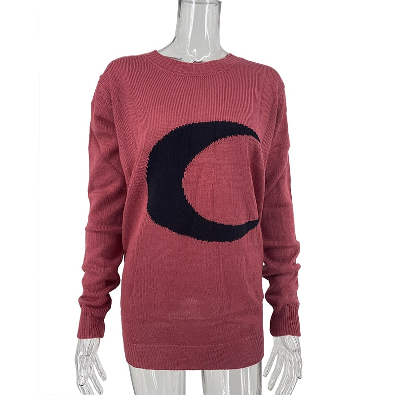 Moon Pattern Loose Sweater