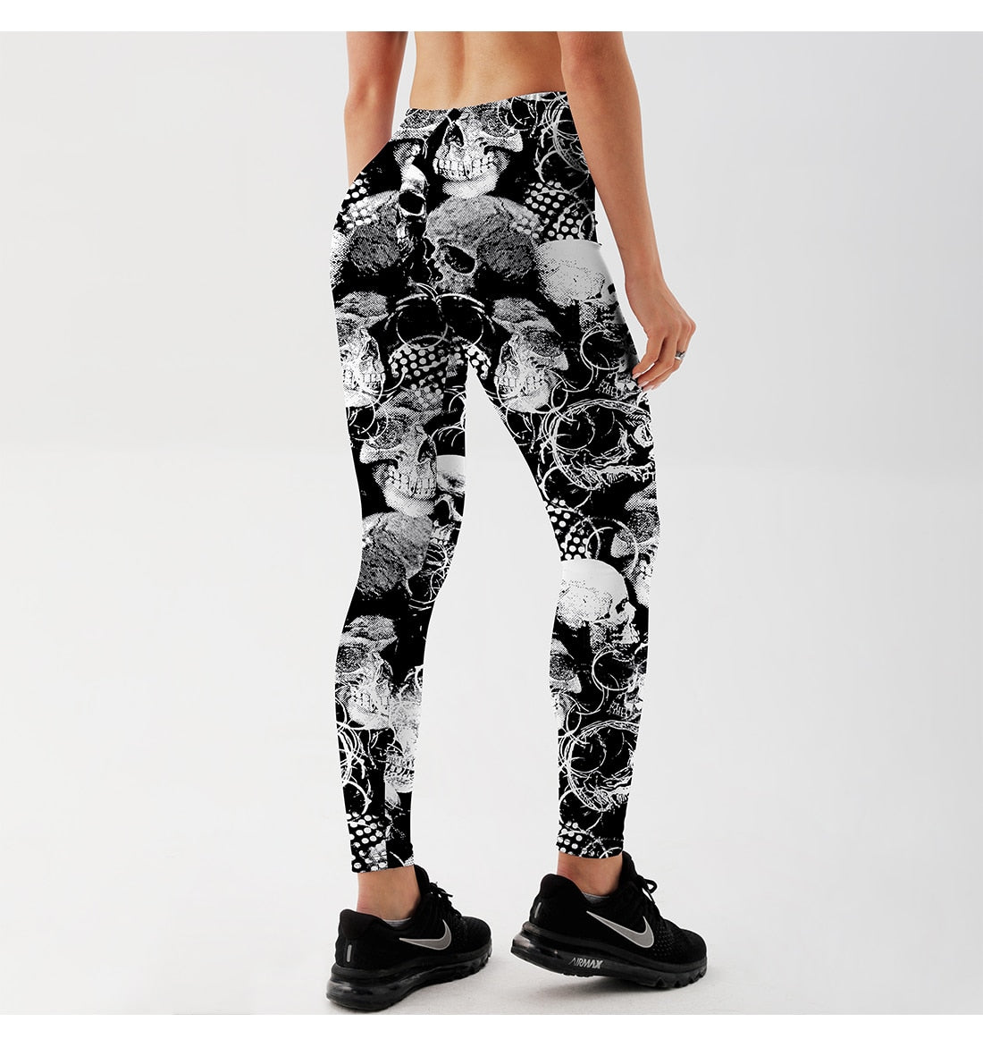 All Over Skulls Print Leggings