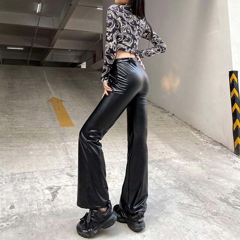 Leather Flare Pants