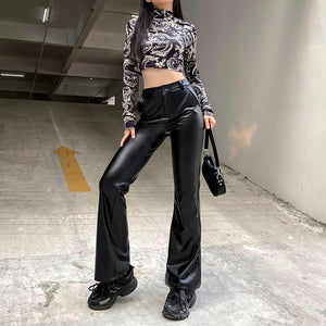 Leather Flare Pants