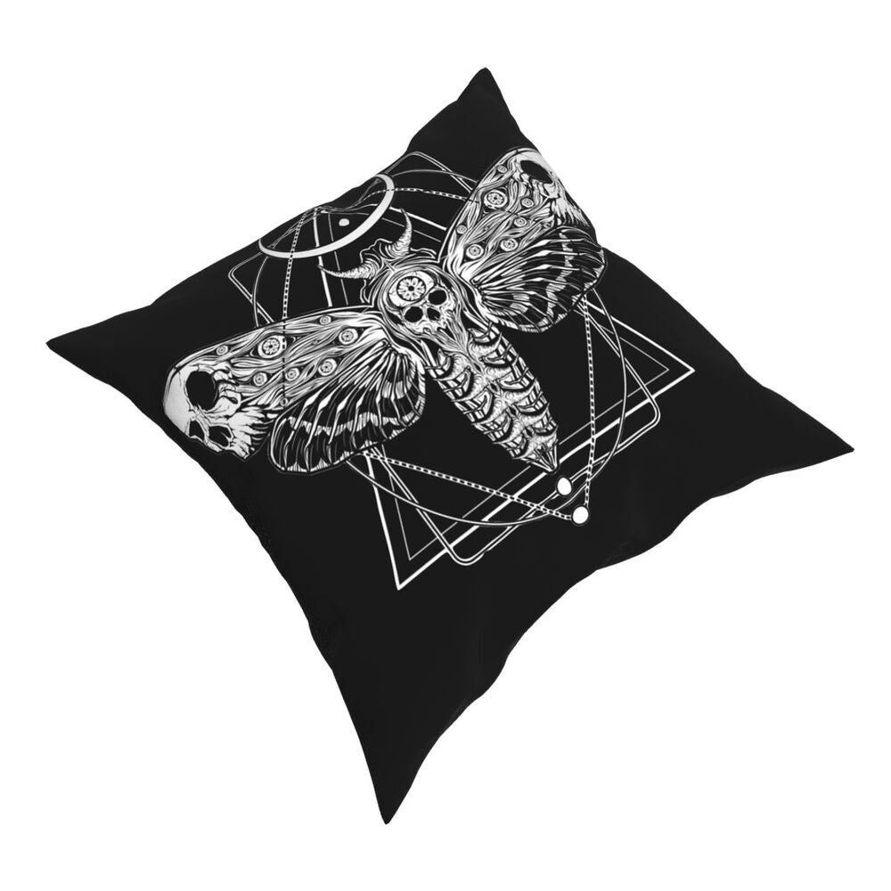 Skull Butterfly Print Pillow Case