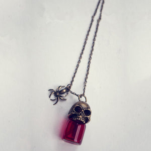 Blood Bottle Skull Necklace