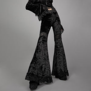 Lace Velvet Flare Trousers