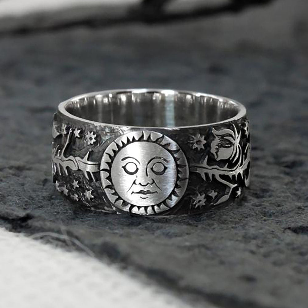 Vintage Style Moon and Sun Ring