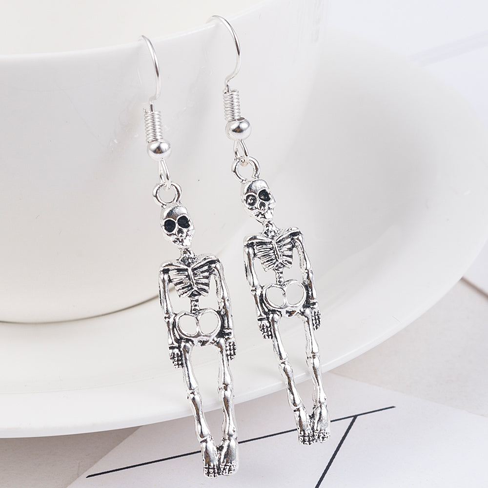 Skeleton Skull Dangle Earrings