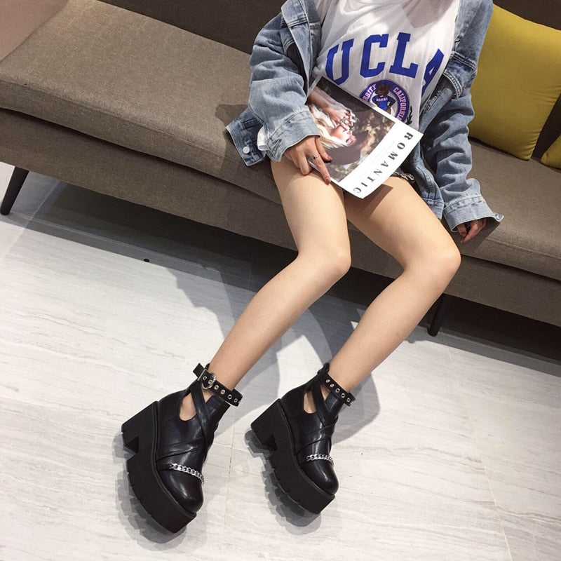 Chain Platform Boots