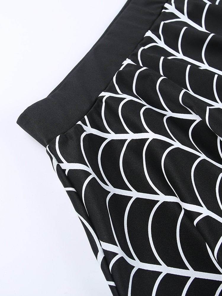 Spider Web Print Skirt