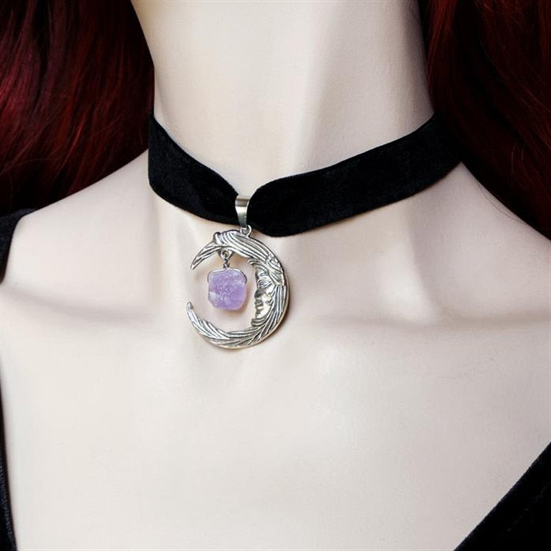 Velvet Moon and Stone Choker