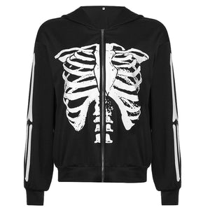 Skeleton Chest Black Hoodie