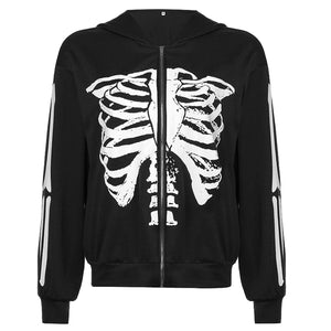 Skeleton Chest Black Hoodie