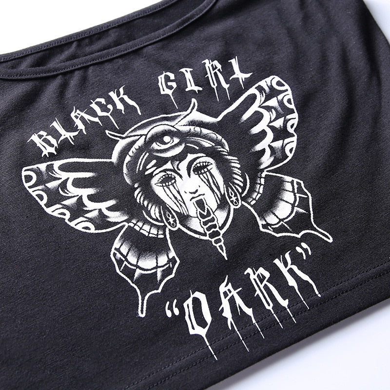 Black Girl "Dark" Print Top