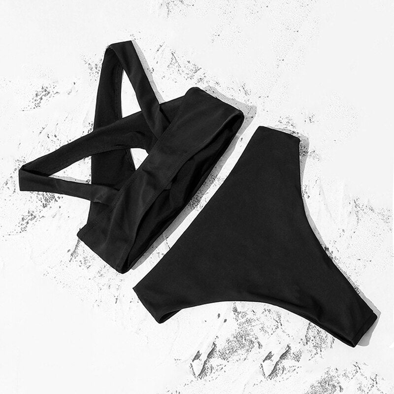 Cross Cut Out Bikini Set