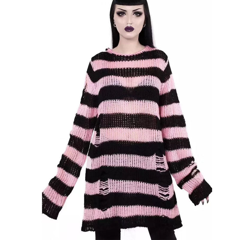 Witch Amanda Striped Loose Sweater(10 colors)