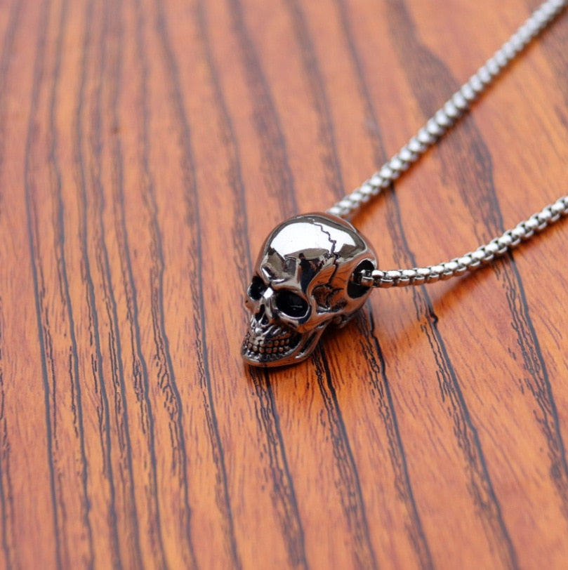 Silver Skeleton Head Necklace