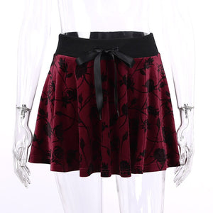 Mini Skirt Co-Ord In Velvet