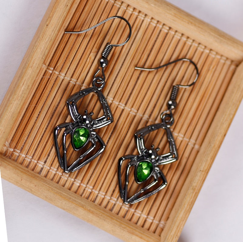 Spider Shaped Stone Earrings