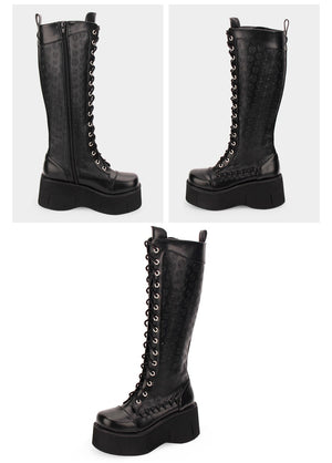 Black Wedge Boots