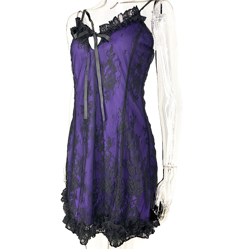 Ruffled Lace Mini Chemise