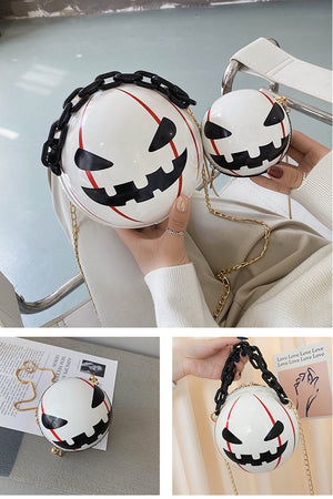 Circular Pumpkin Crossbody Bag in White Color